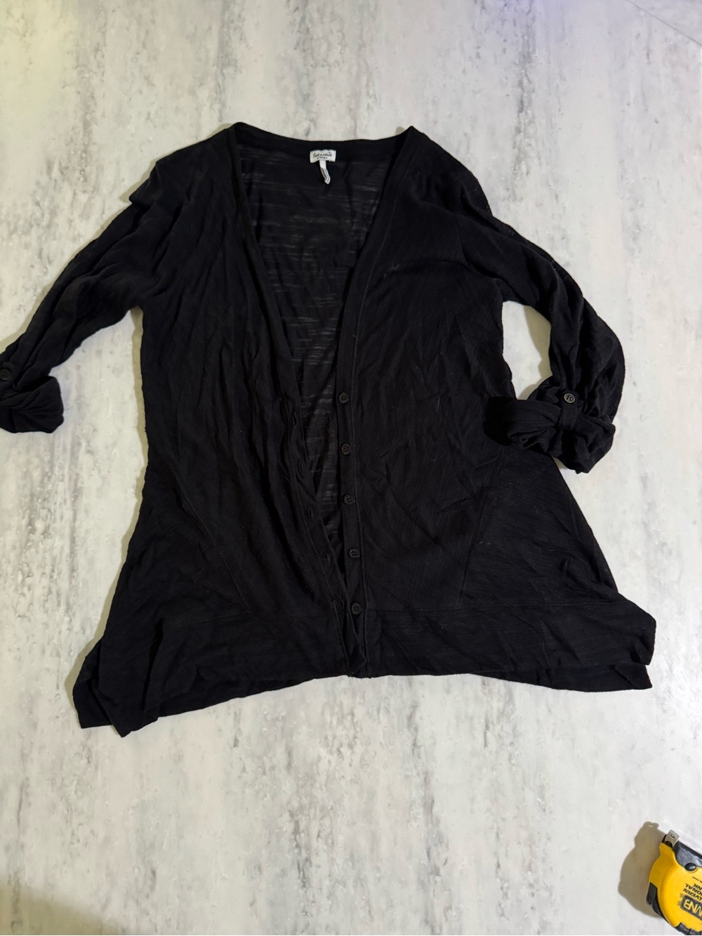 Splendid Lightweight Black Flowy Everyday Chic Button-Front Women's Cardigan XS